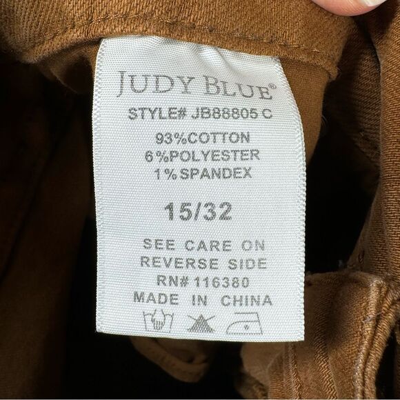 Judy Blue Camel High Rise Wide Leg Cropped Pants Women’s Size 15/32 - Picture 7 of 8